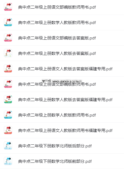 小學(xué)1-6年級(jí)典中點(diǎn)各科各版本電子版下載 含福建專版