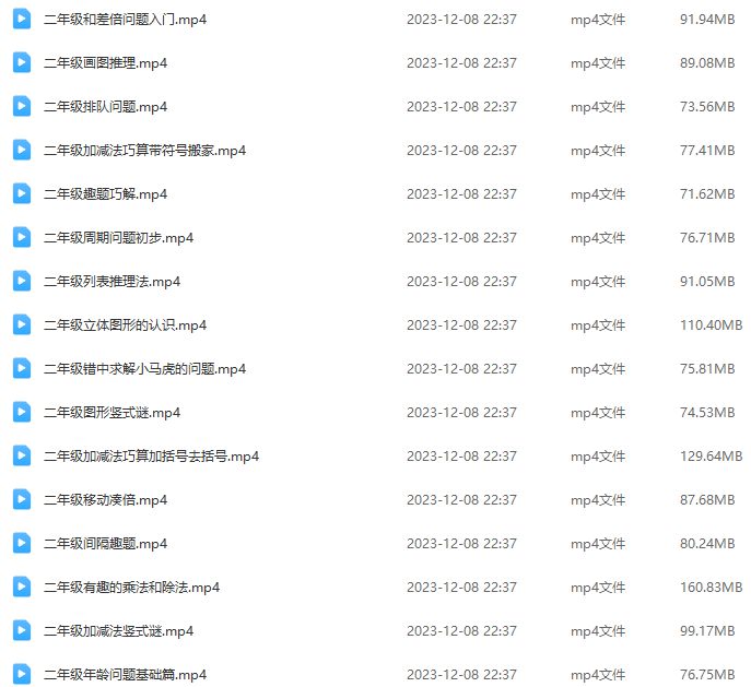 小學(xué)1-6年級奧數(shù)1000題數(shù)學(xué)思維課【視頻】網(wǎng)盤下載