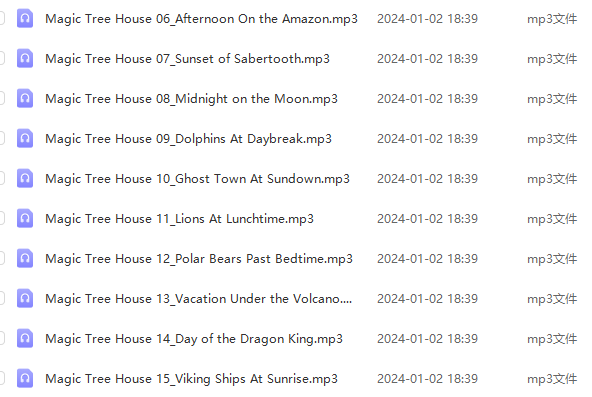 神奇樹屋Magic Tree House 1-6全套PDF+音頻+音樂劇